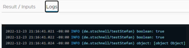 vmware aria automation action log with the result of type castings of java data types