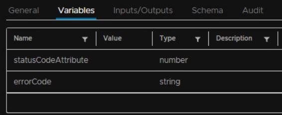 vcf automation orchestrator workflow variables tab