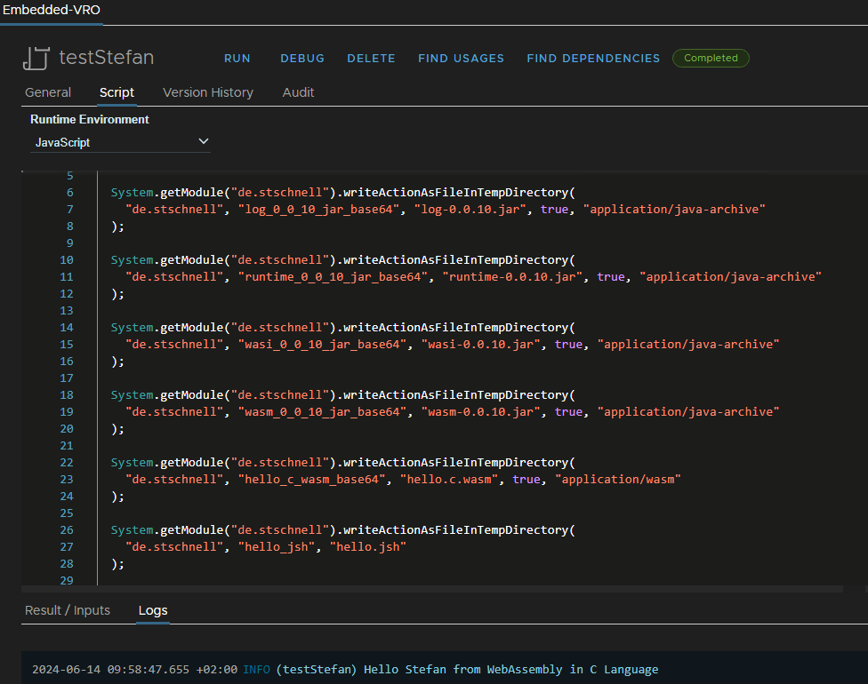 vcf automation action