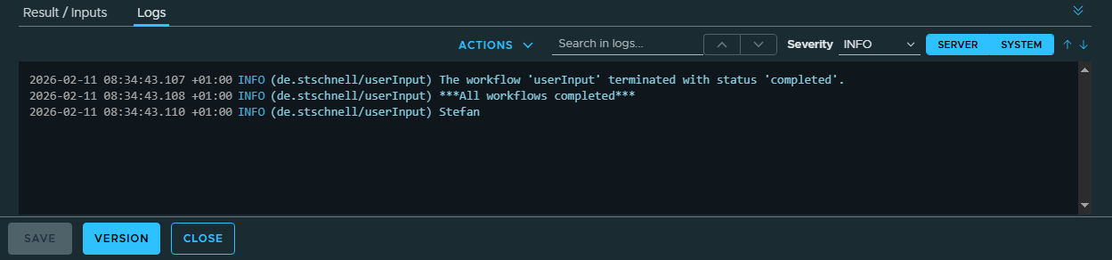 vcf automation workflow schema with user interaction item